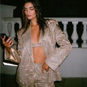 SLA The Label Bronze Paloma Glitter Blazer S